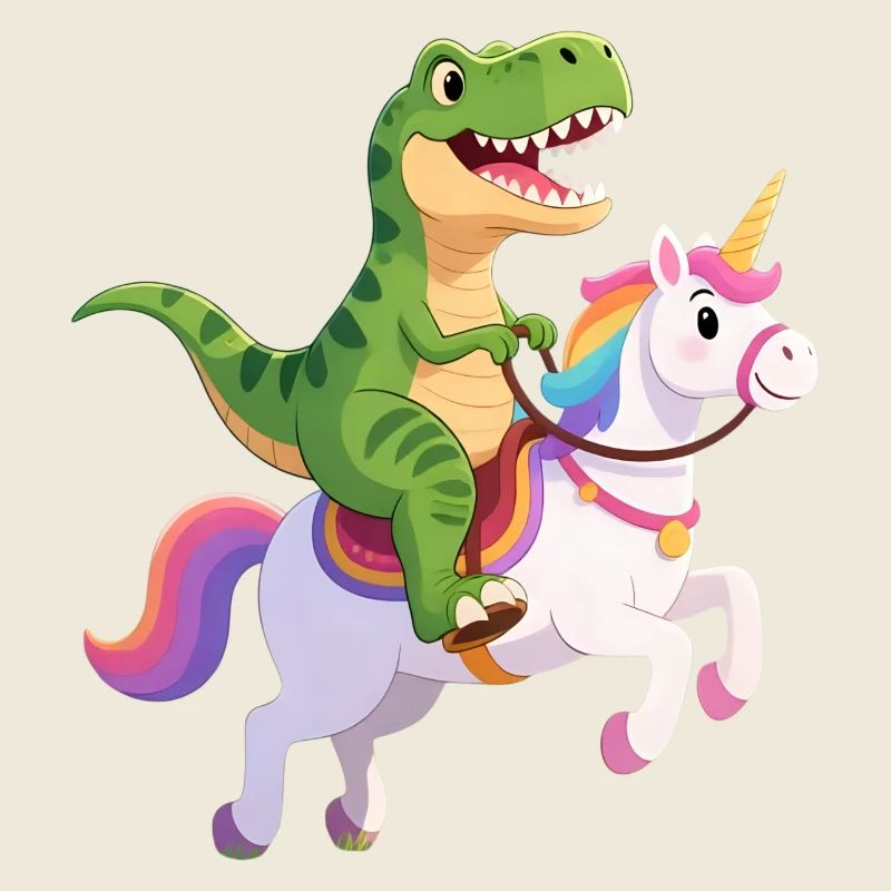 T-Rex auf Einhorn – Fantasy Clash