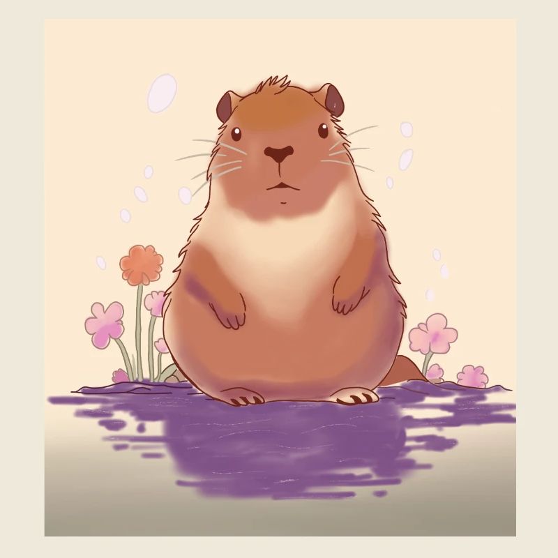 Pastel Lake Capybara