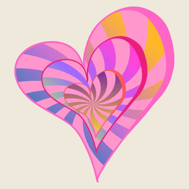 Colorful Layered Heart Aesthetic Design