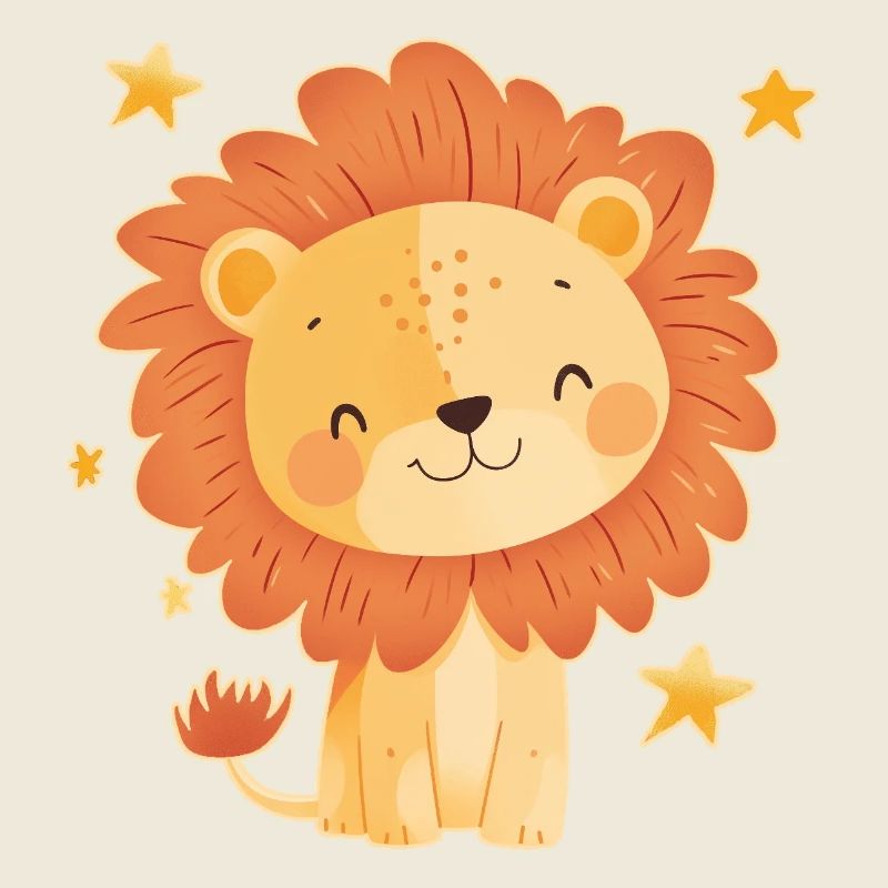 Lion avec ciel étoilé