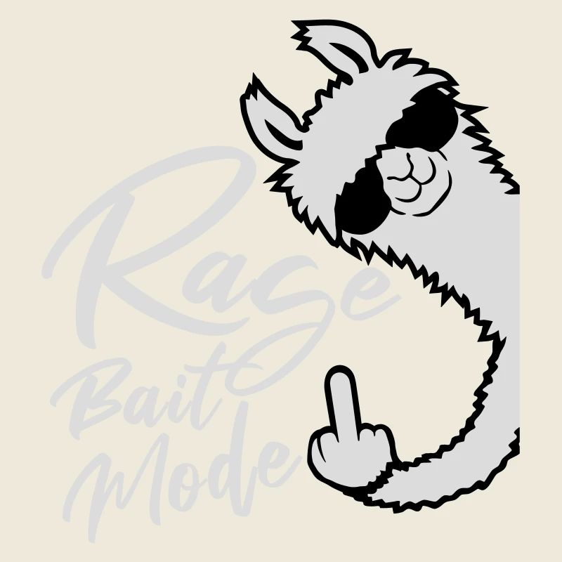 Rage Bait Llama Alpaga Lunettes de Soleil Doigt d’Honneur