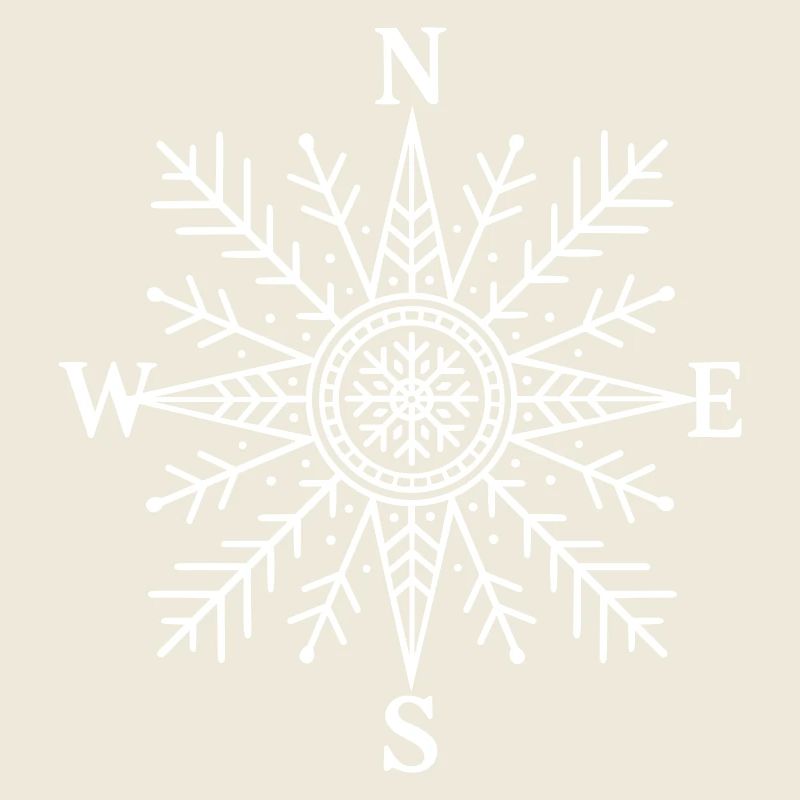 Kompass mit Schneeflocke – Nordisches Design