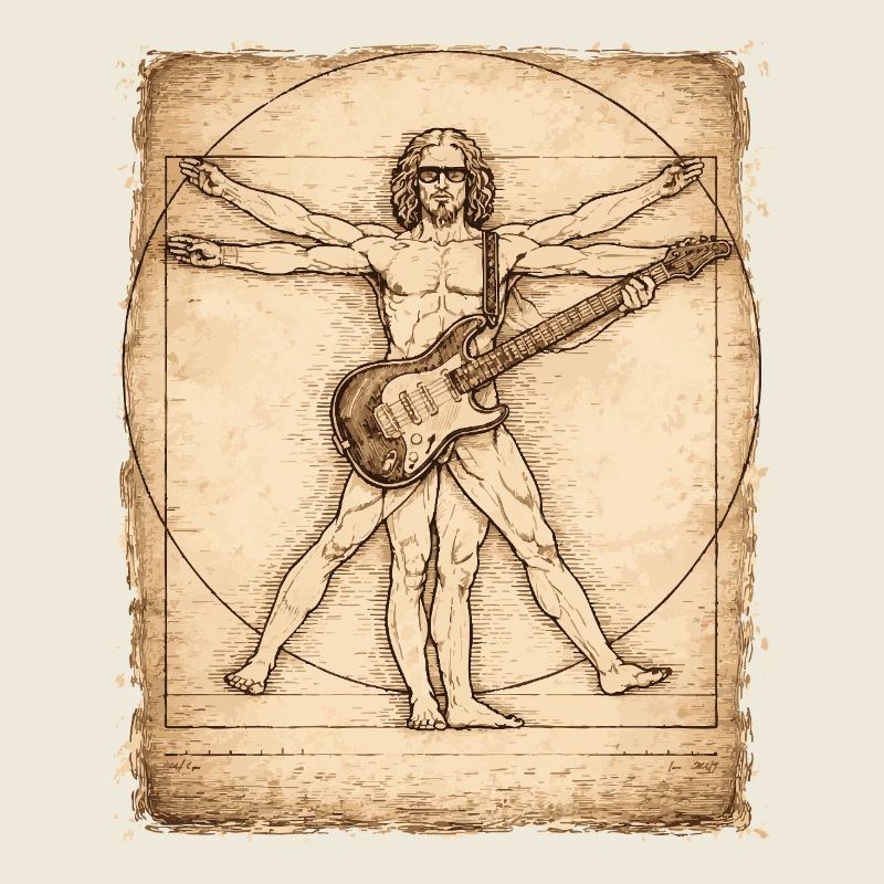 Conception du guitariste rockeur Vitruvian