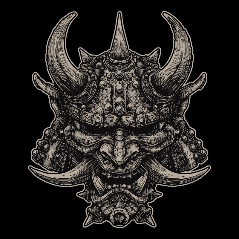 Casque de Samouraï Démoniaque, Masque Oni