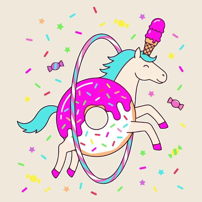 Süßer 6. Geburtstag Einhorn Donut