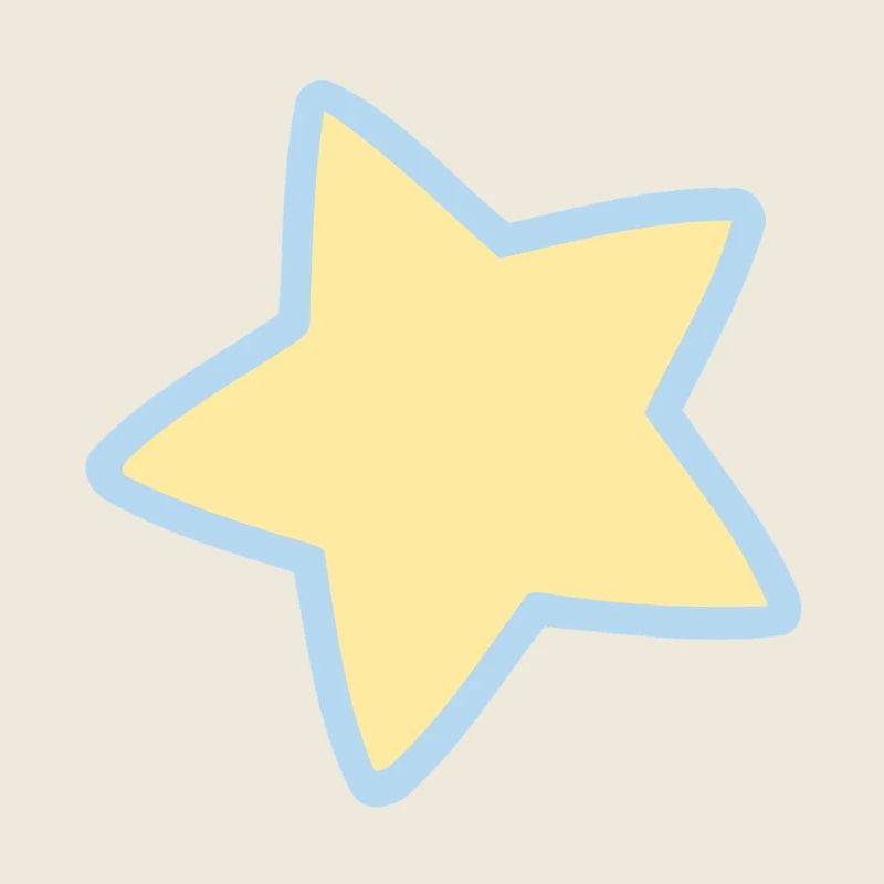 Pastel star with blue outline