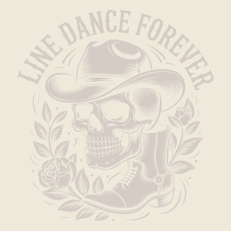 Schädel mit Cowboyhut Line Dance Forever