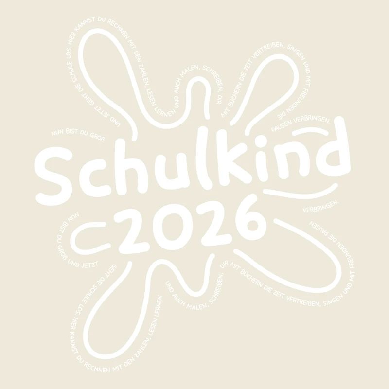 Schulkind 2026 Klecks mit Spruch zur Einschulung