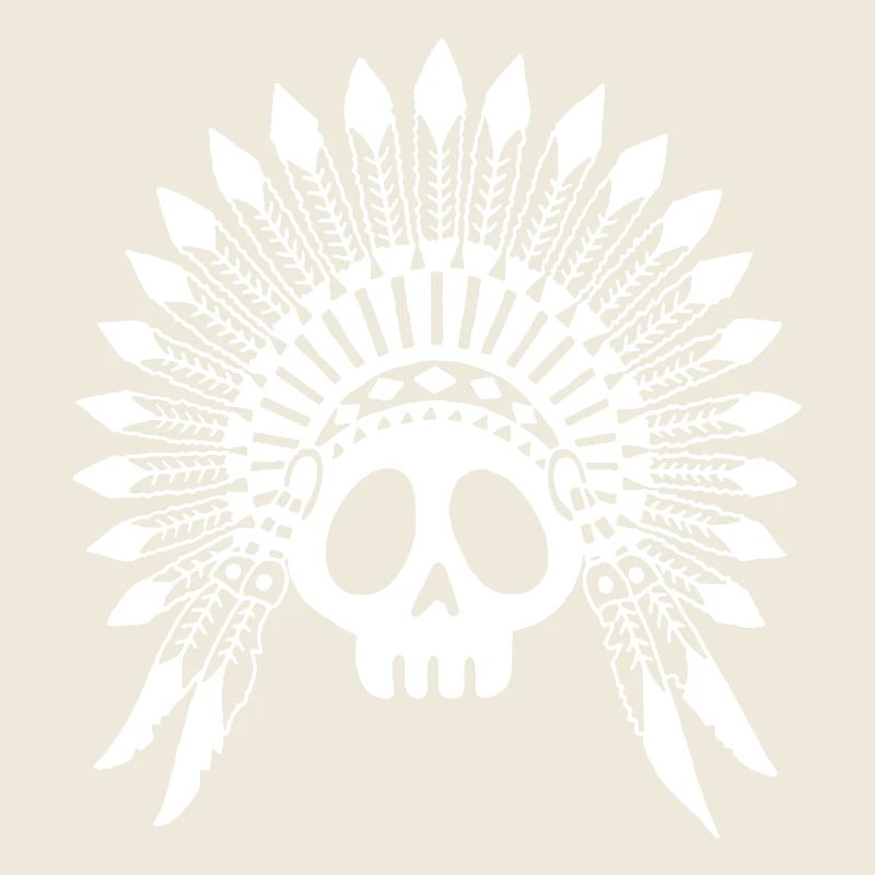 Crâne de chef indien (blanc)