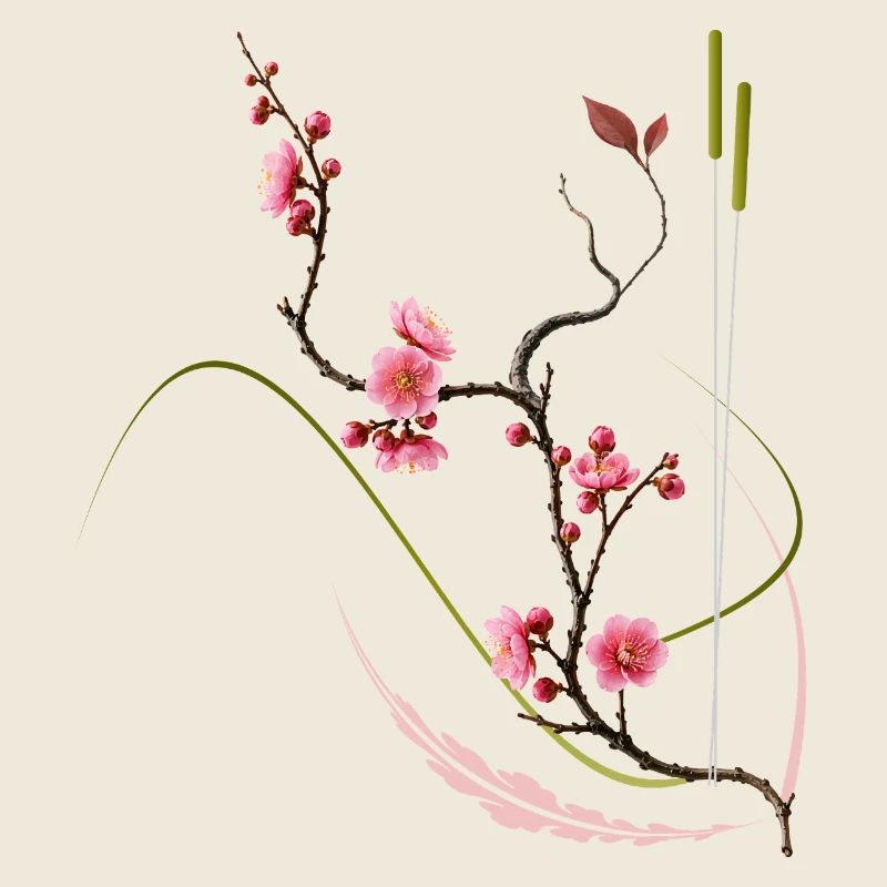Style zen de la fleur de prunier japonaise