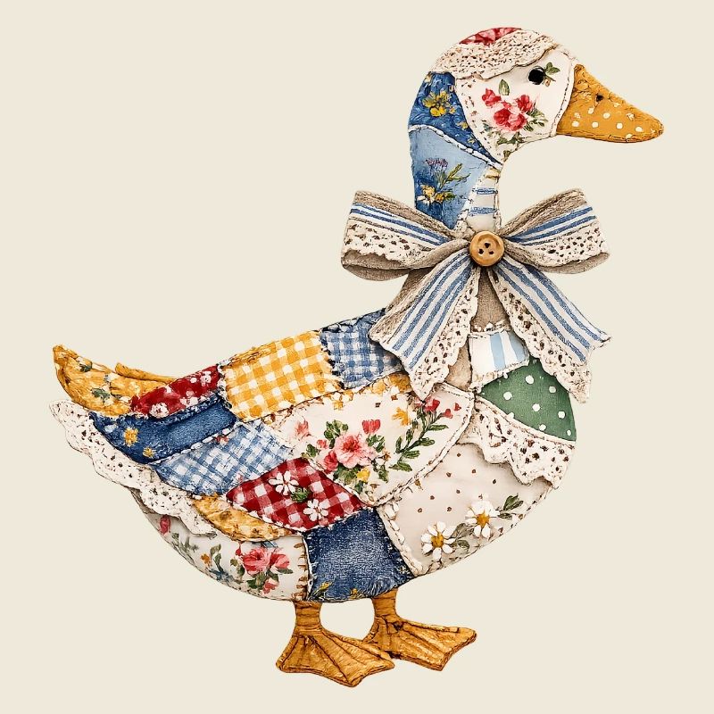 Cute Duck Golden Frame Vintage Coquette
