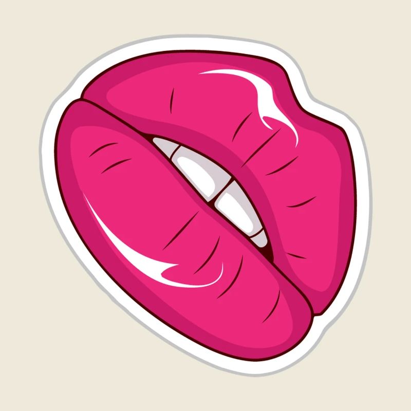 Pink Lips Pop Art Style Rétro