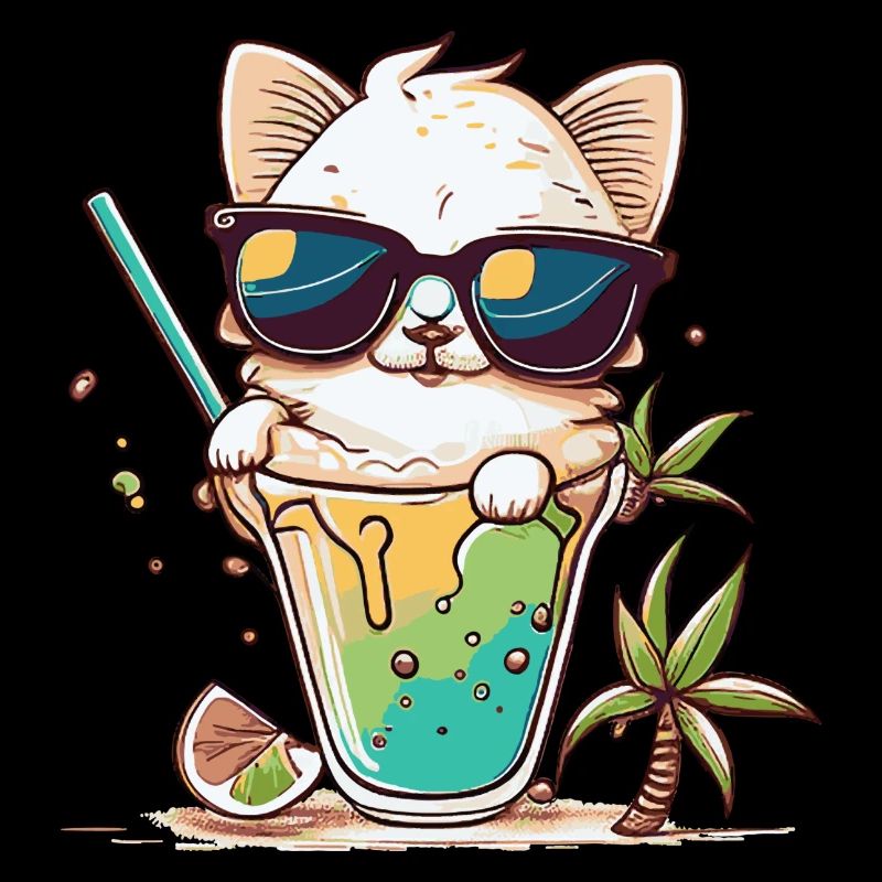 Die coolste Katze am Strand