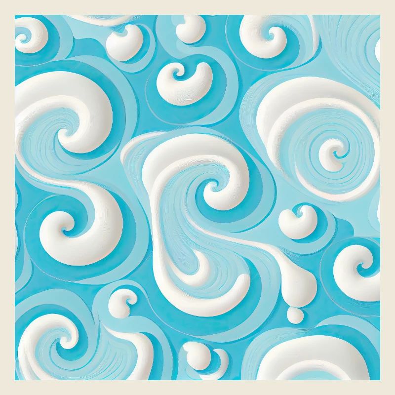 Pastel Blue And White Abstract Swirl Pattern