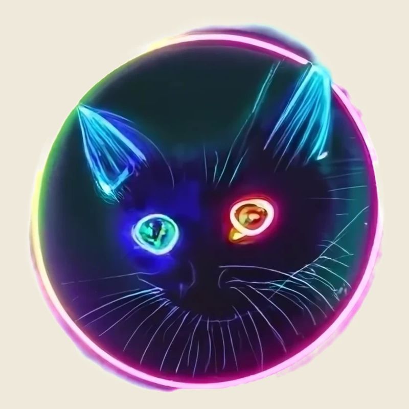 Chat Noir aux Yeux style Neon
