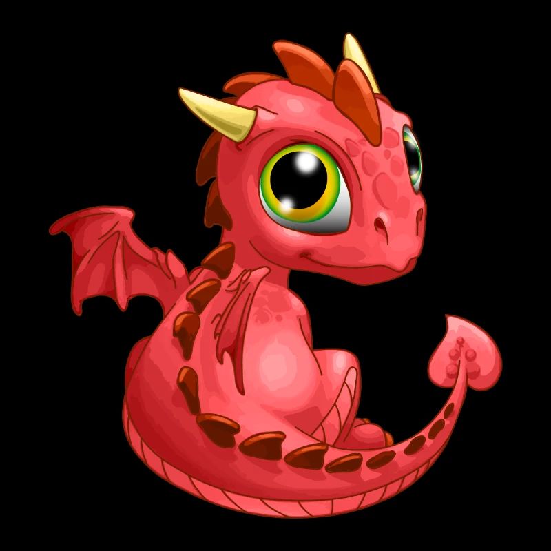 Bébé Dragon Rouge | Mignon bébé dragon rouge