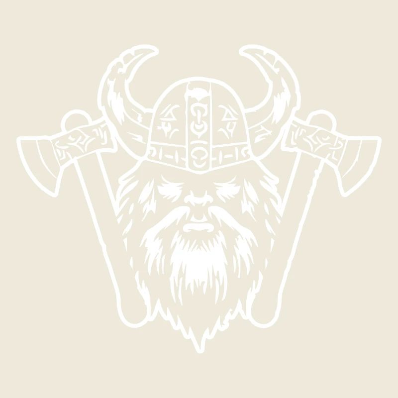 Wikinger mit Axt und Helm