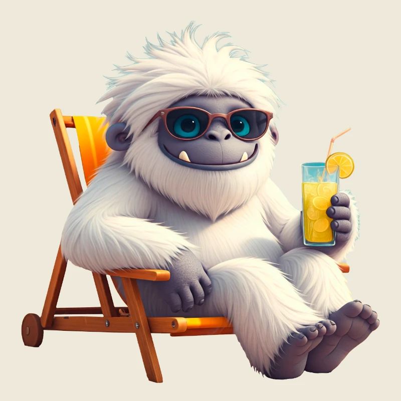 Yeti Monster dans une chaise longue