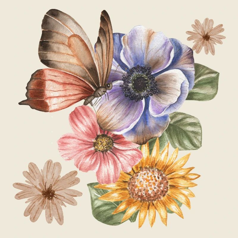 FLOWERS & BUTTERFLY