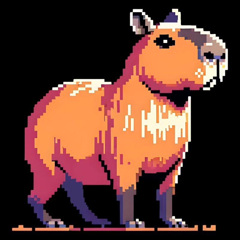 Geek Pixel Art Capybara