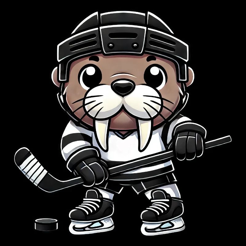 Chibi Walross Eishockey Hockeyspieler