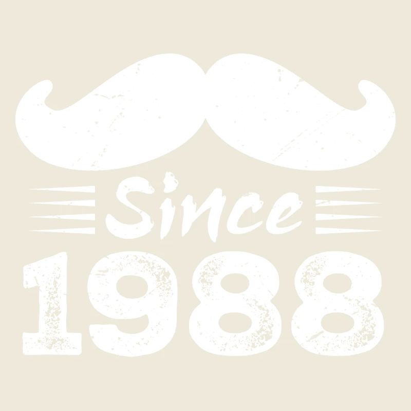 36th Birthday Gift - Vintage 1988 Moustache