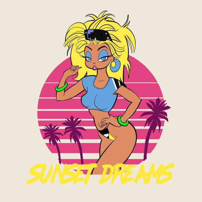 Sunset Dreams Pinup Blue