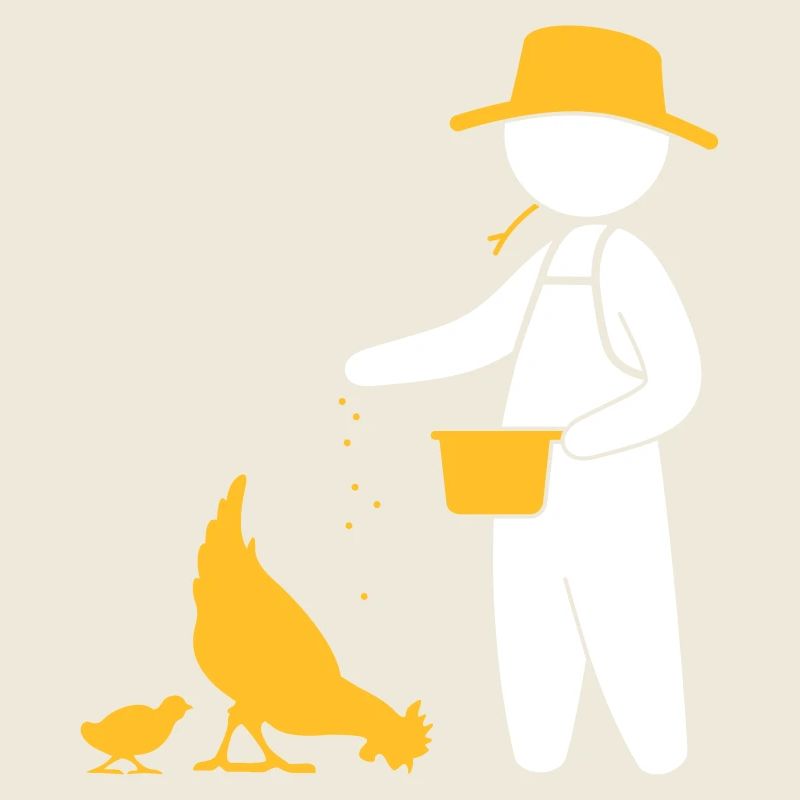 Farmer Feeding The Chickens