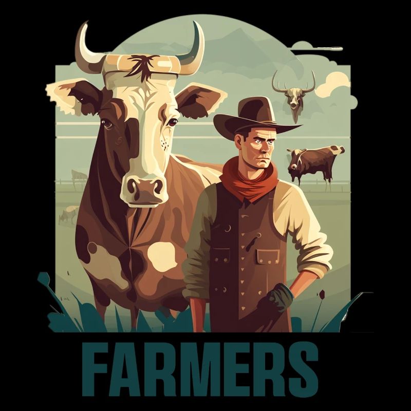 Farmer with cow