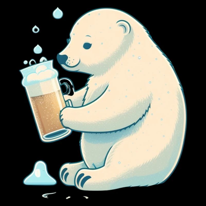 Eisbär déguste une délicieuse bière