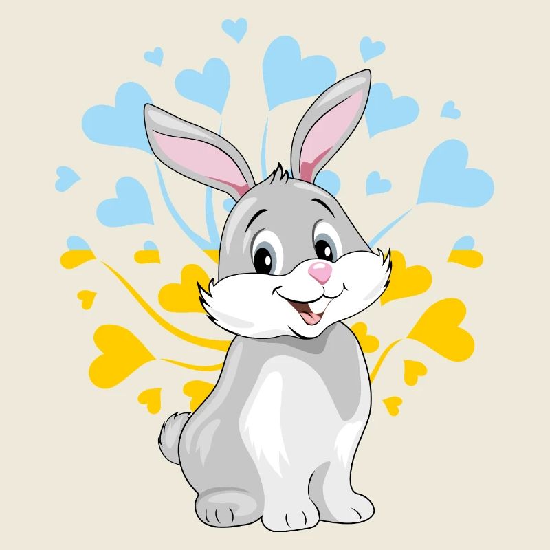 Lapin joyeux et souriant