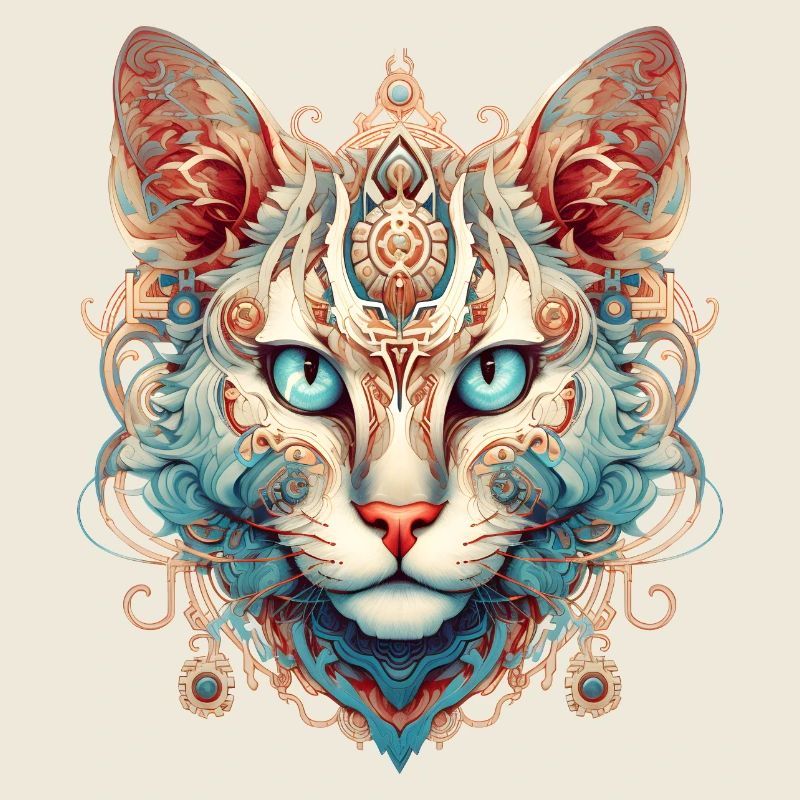 Imaginary cat's head: an artistic mix