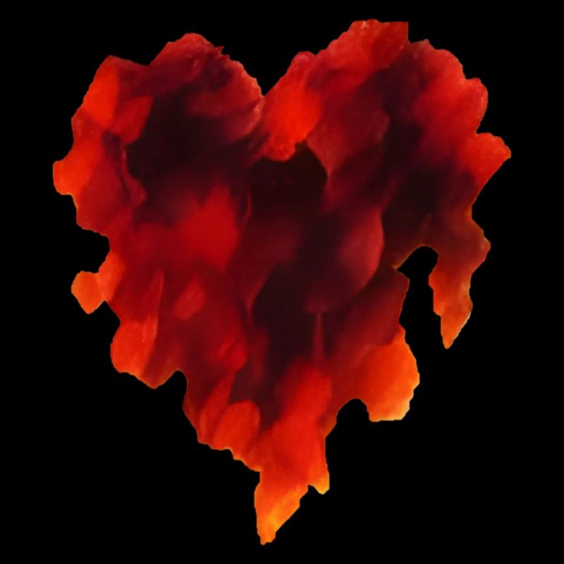 Heiß geflammte Herzform