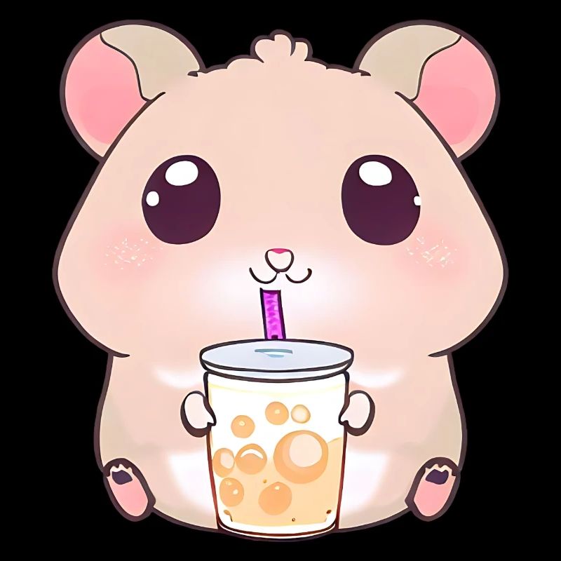 Kawaii Hamster mit Bubble Tea