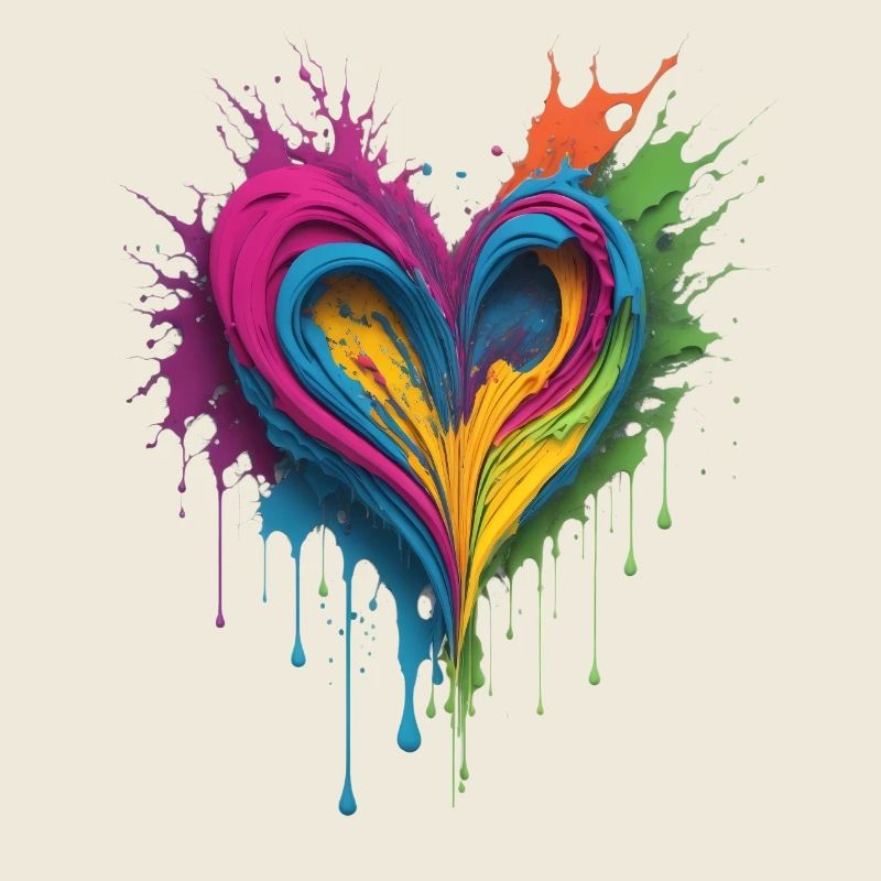 Herz aus flüssiger Farbe