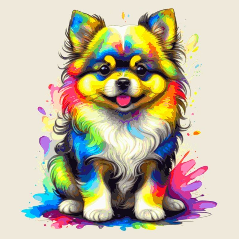 Pommerscher Welpe – Regenbogen