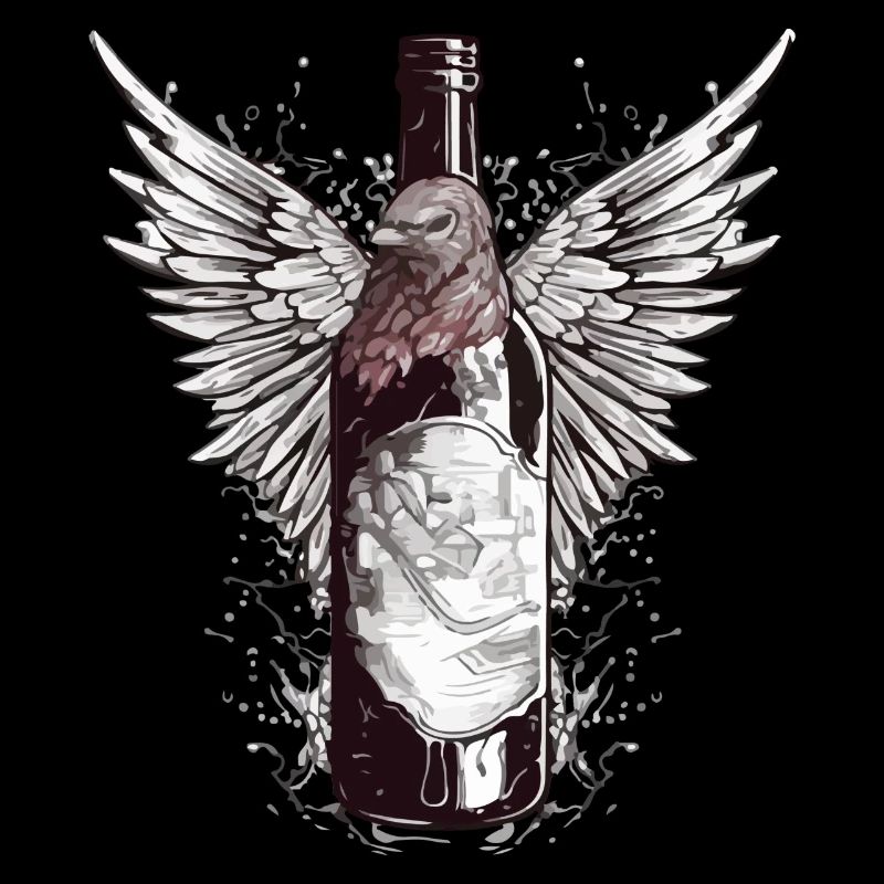 Bouteille de vin ailée n°3