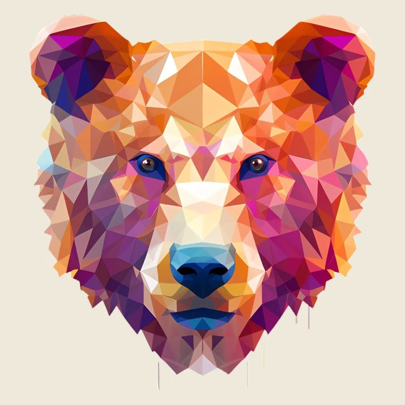 Polygon Bear Colorful