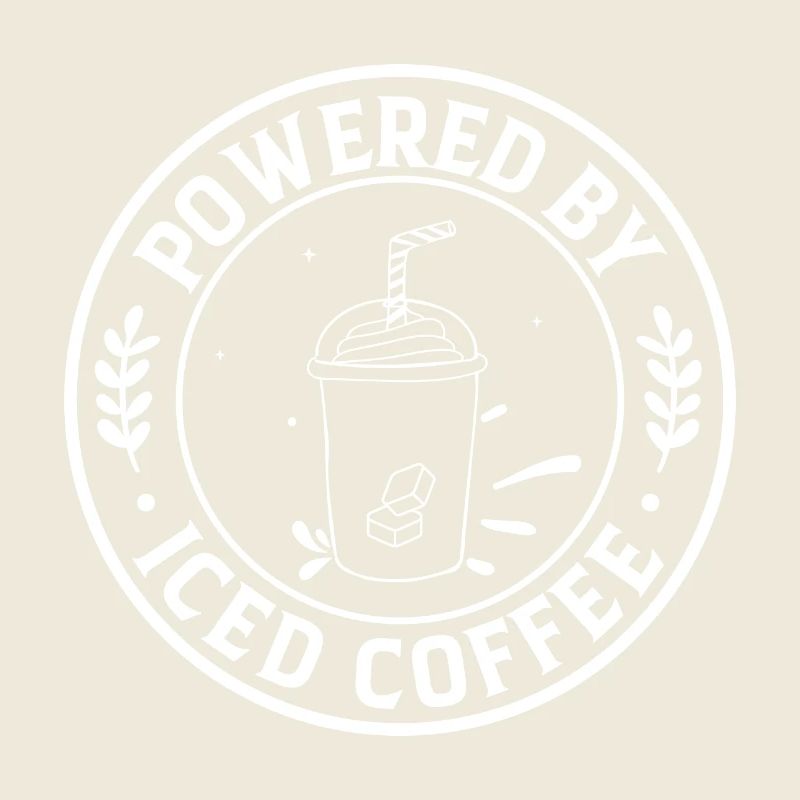 Powered by iced coffee- Kaffee Geschenk