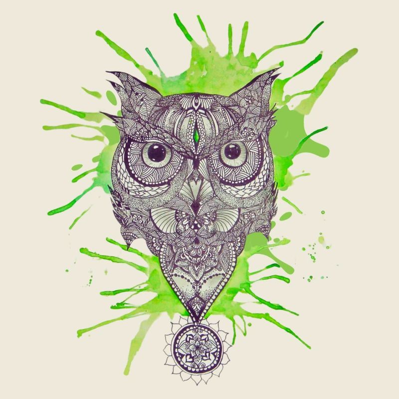 Mandala Owl - Splash