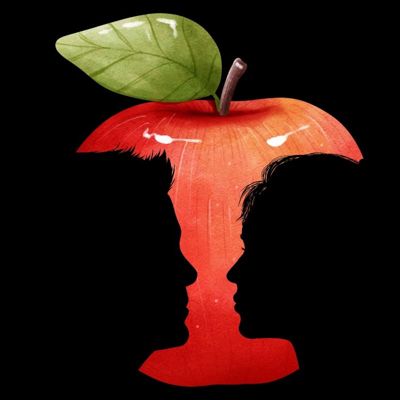 Silhouette des Apfelgesichts