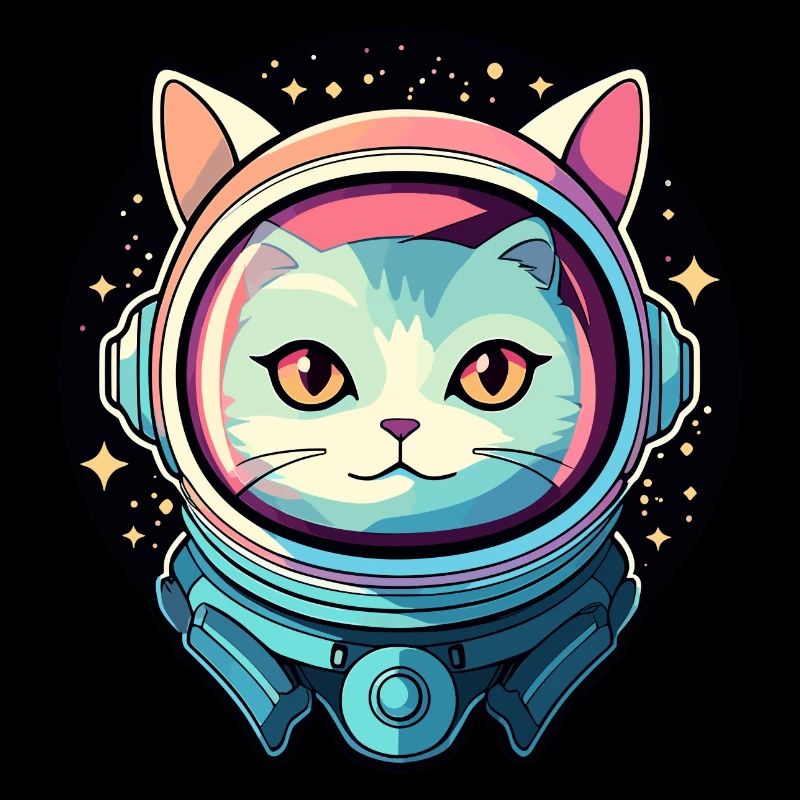 Cat Astronaut Illustration