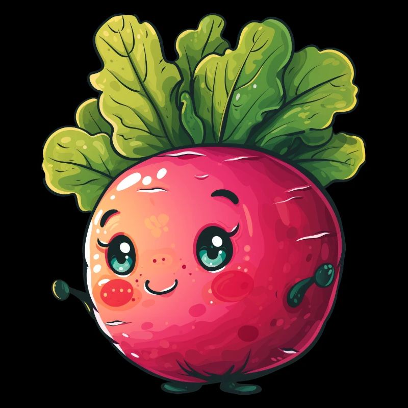 Radieschen fröhlicher Comic Stil