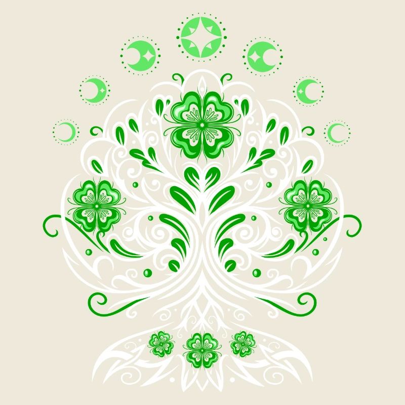 St Patricks Day Lebensbaum mit Mondphasen