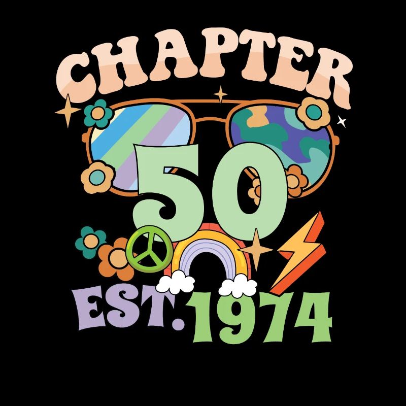 Turning 50 50th Birthday Retro Theme Peace Sign