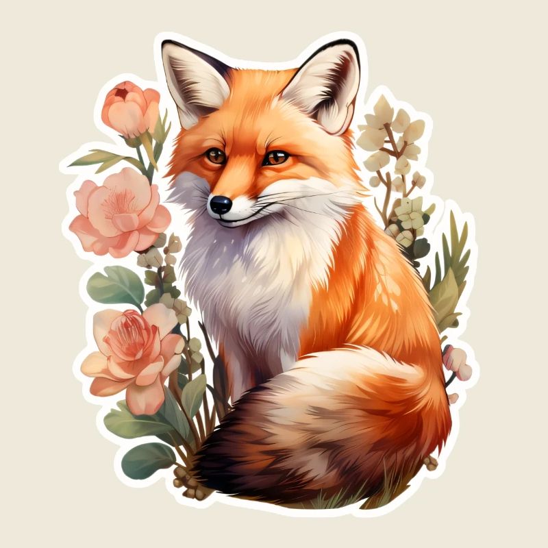 Fox among flowers