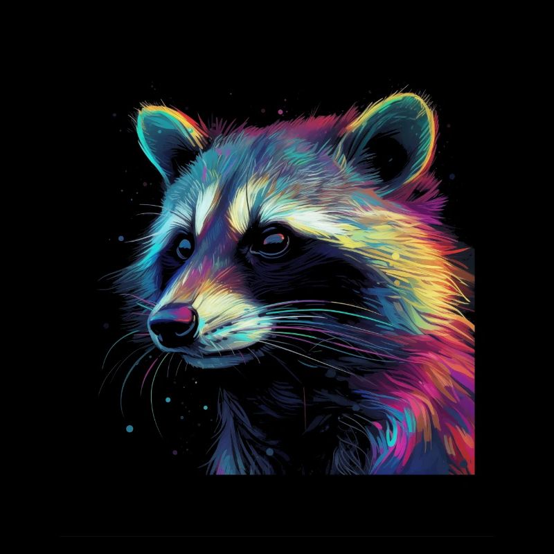Waschbär Kunstwerk - Tier Kunst Waschbär