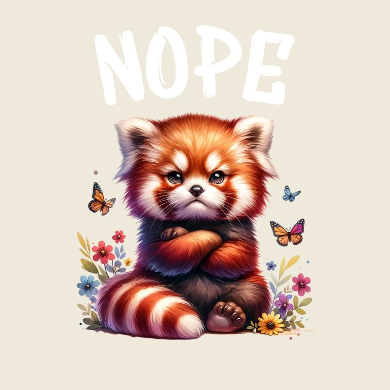 Red Panda Funny Saying Nope Fire Fox