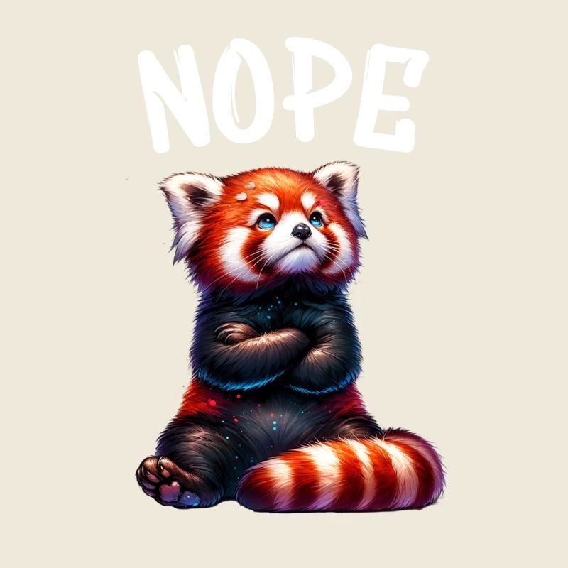 Red Panda Funny Saying Nope Fire Fox