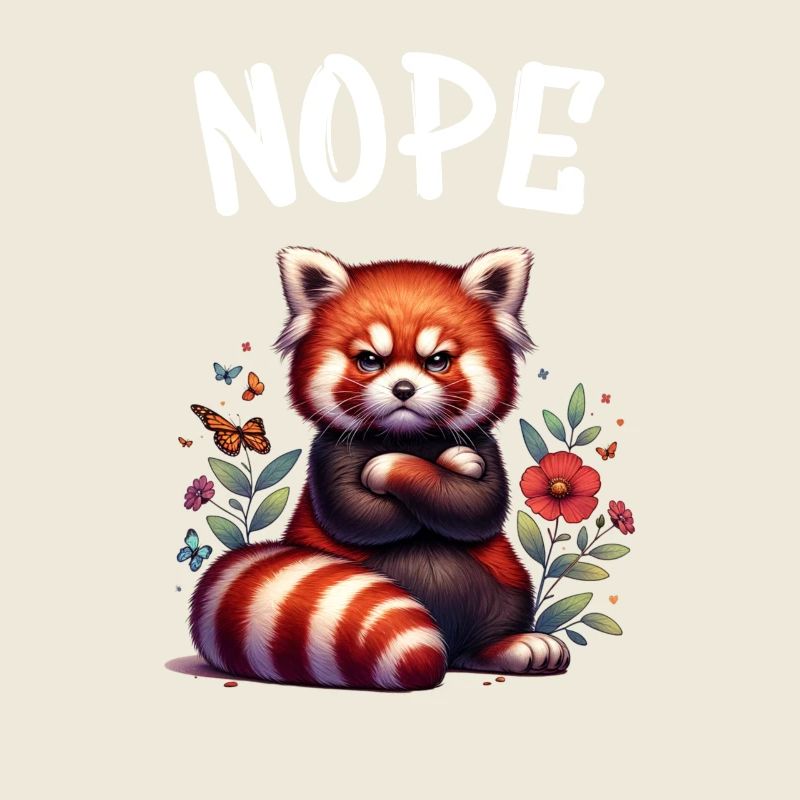 Red Panda Funny Saying Nope Fire Fox